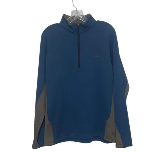 Columbia 1/4 Zip Fleece Lined Pullover Mens Large Blue Gray - Picture 1 of 8